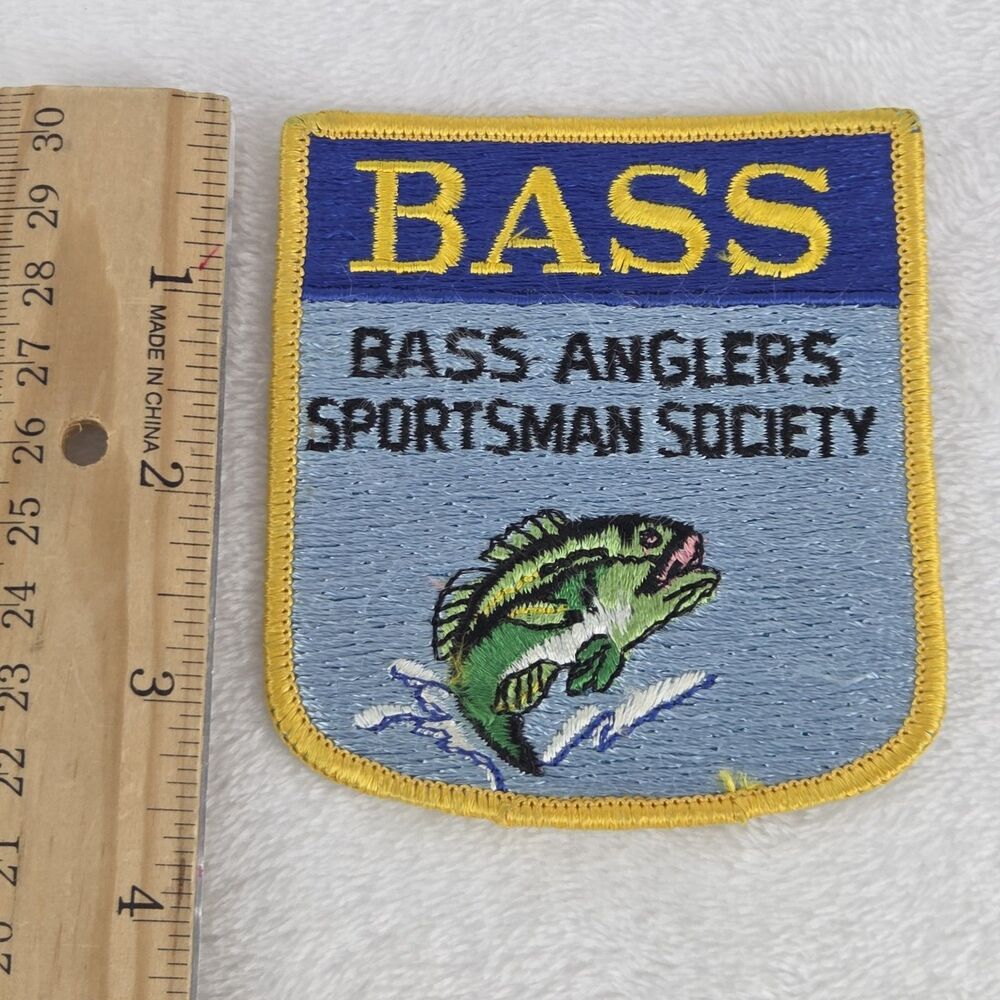 Vintage BASS Bass Anglers Sportsman Society Fishing Patch 3.5 Inch - Picture 3 of 5